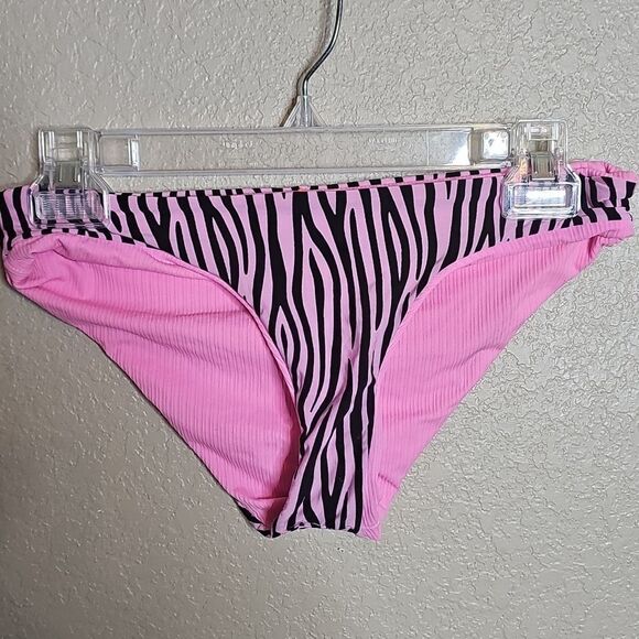 Maaji Pink Zebra Print Bikini Set Reversible Medium Girls - Picture 2 of 8
